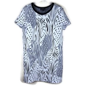 Twenty Montreal Dress Womens Size L Black/White Luxury Stretch Knit Abstract‎